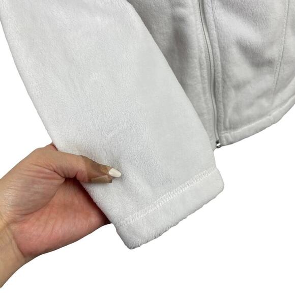 Women’s The North Face Helata Full Zip Fleece Fuzzy Jacket White Size Medium - Picture 3 of 15
